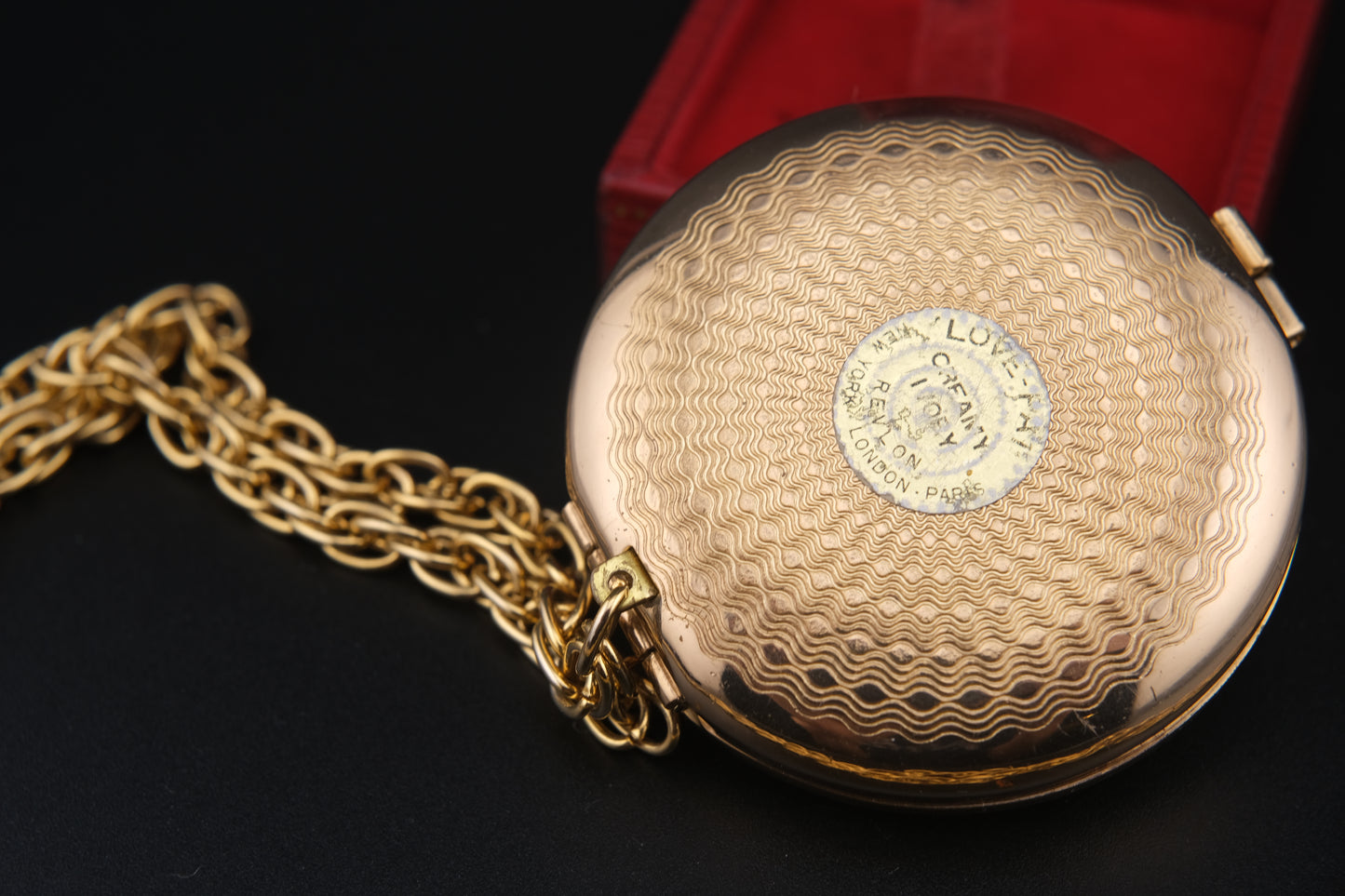 Vintage Revlon Cameo Compact Pendant Necklace