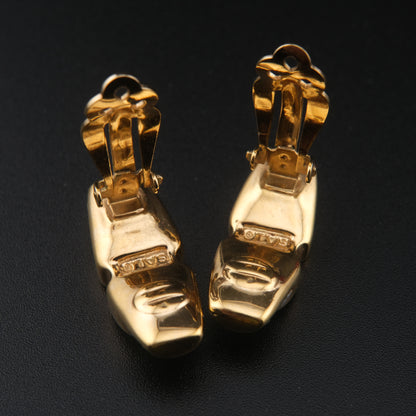 ❤️ Vintage Swarovski S.A.L. Black Crystal & Clear Rhinestone Clip-On Earrings