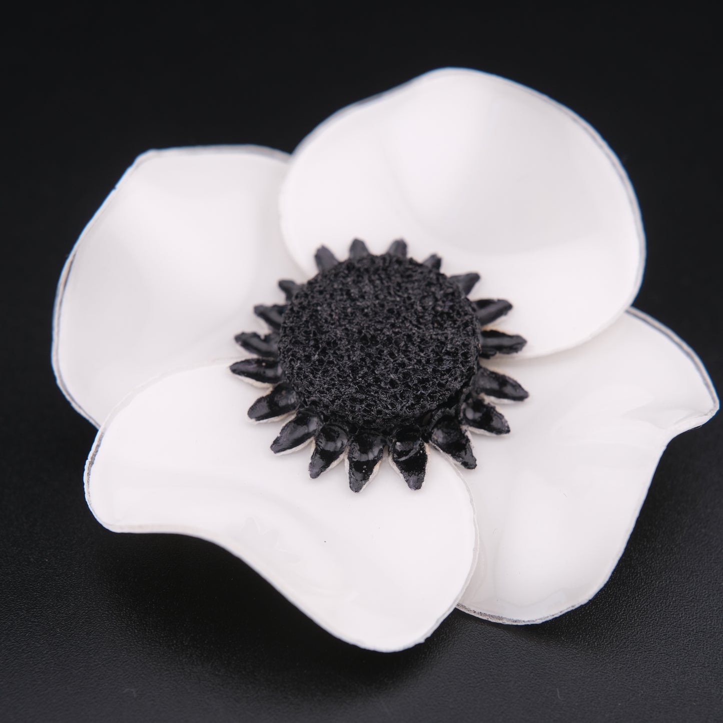 ❤️ Rose Haylland White Flower Brooch – Vintage Statement Pin – 2.5"