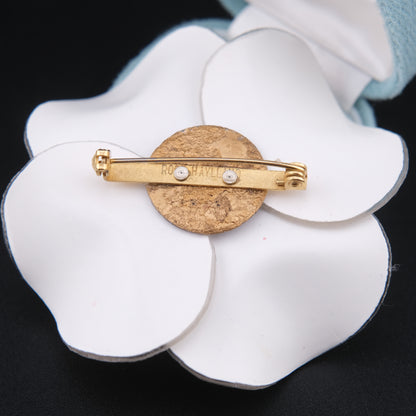 ❤️ Rose Haylland White Flower Brooch – Vintage Statement Pin – 2.5"
