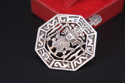 Vintage 925 Sterling Silver Peruvian Sun God Brooch or Pendant