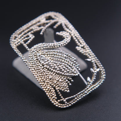 ❤️ Vintage P&M Paris Swan Brooch – Textured Silver Tone Figural Bird Pin