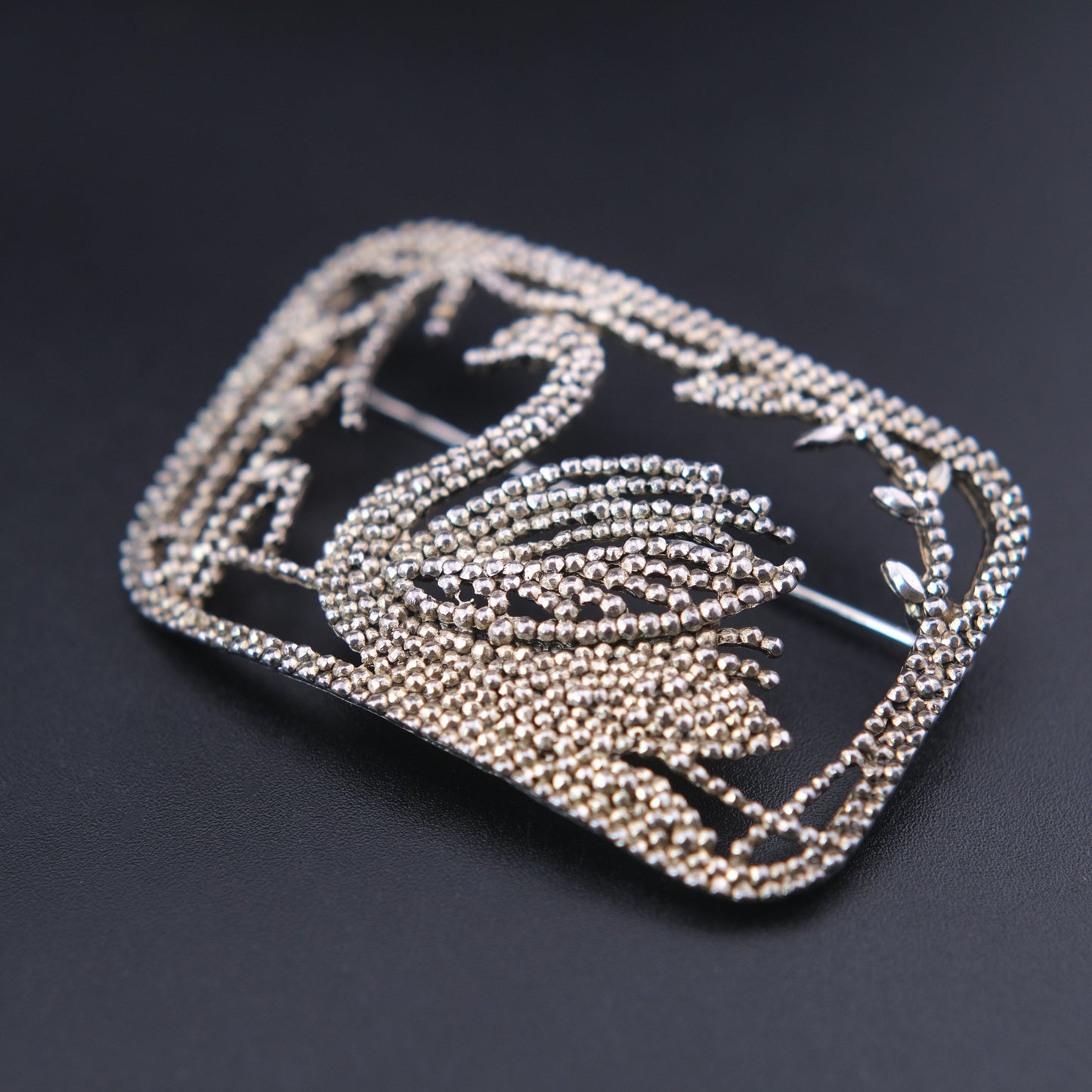 ❤️ Vintage P&M Paris Swan Brooch – Textured Silver Tone Figural Bird Pin