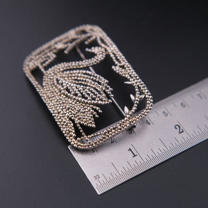 ❤️ Vintage P&M Paris Swan Brooch – Textured Silver Tone Figural Bird Pin