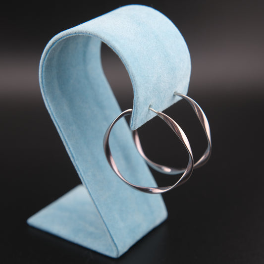 ❤️ Philippe Audibert Charlee Twisted Hoop Earrings – Silver Tone 1.5"