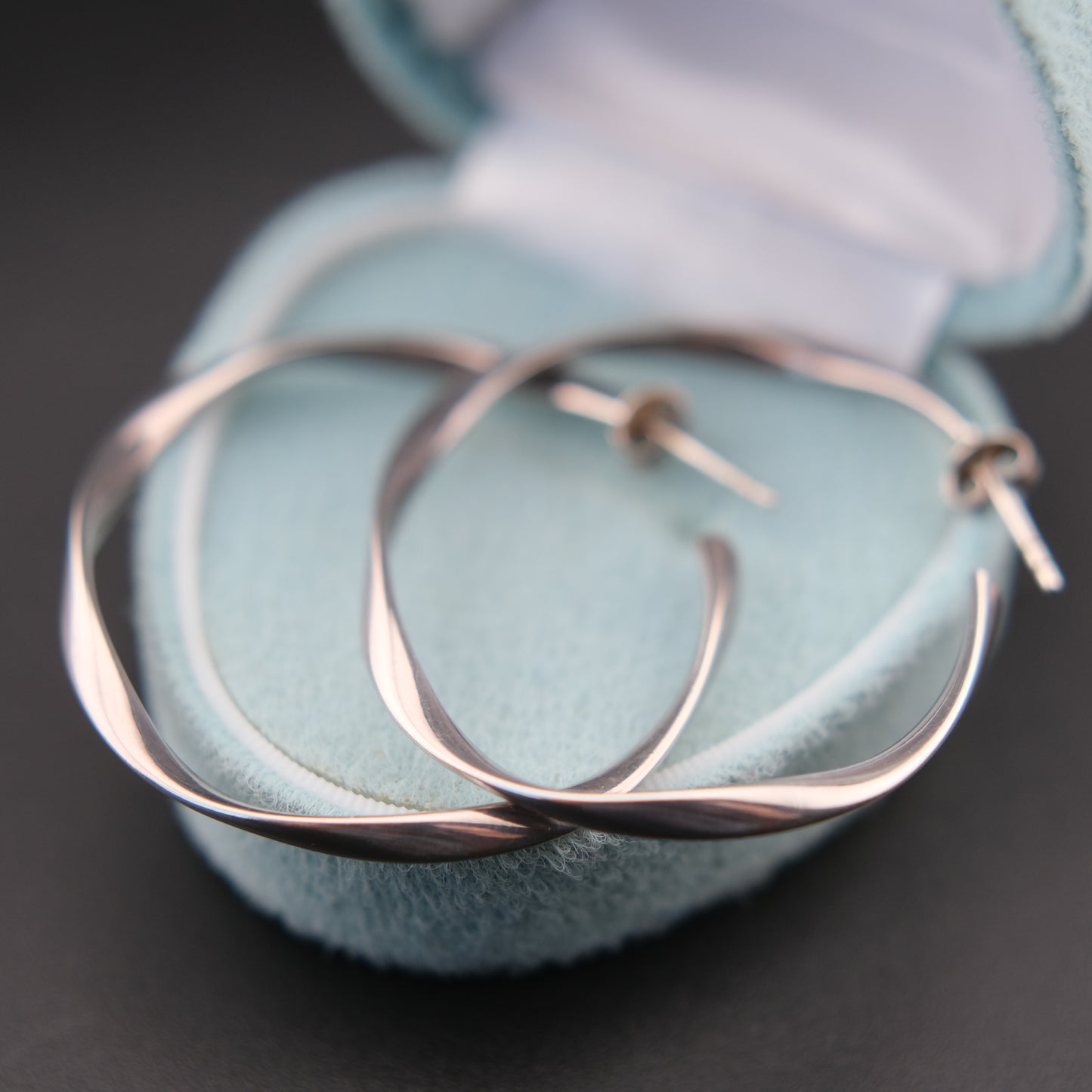 ❤️ Philippe Audibert Charlee Twisted Hoop Earrings – Silver Tone 1.5"