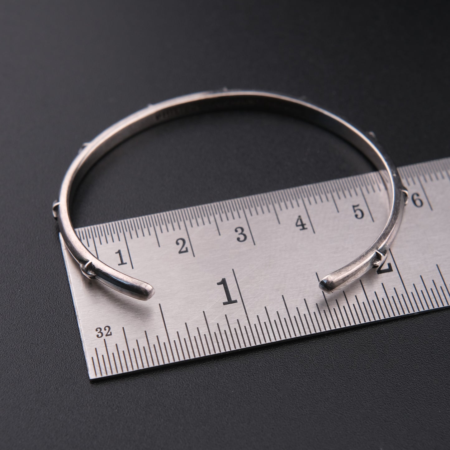 Vintage Philippe Audibert Paris Silver Tone Star Cuff Bracelet Minimalist French Designer Jewelry