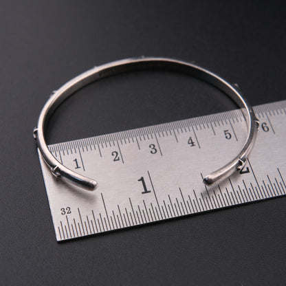 Vintage Philippe Audibert Paris Silver Tone Star Cuff Bracelet Minimalist French Designer Jewelry