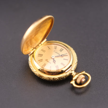 ❤️ Vintage Swiss Carina Blue Enamel Quartz Pendant Watch