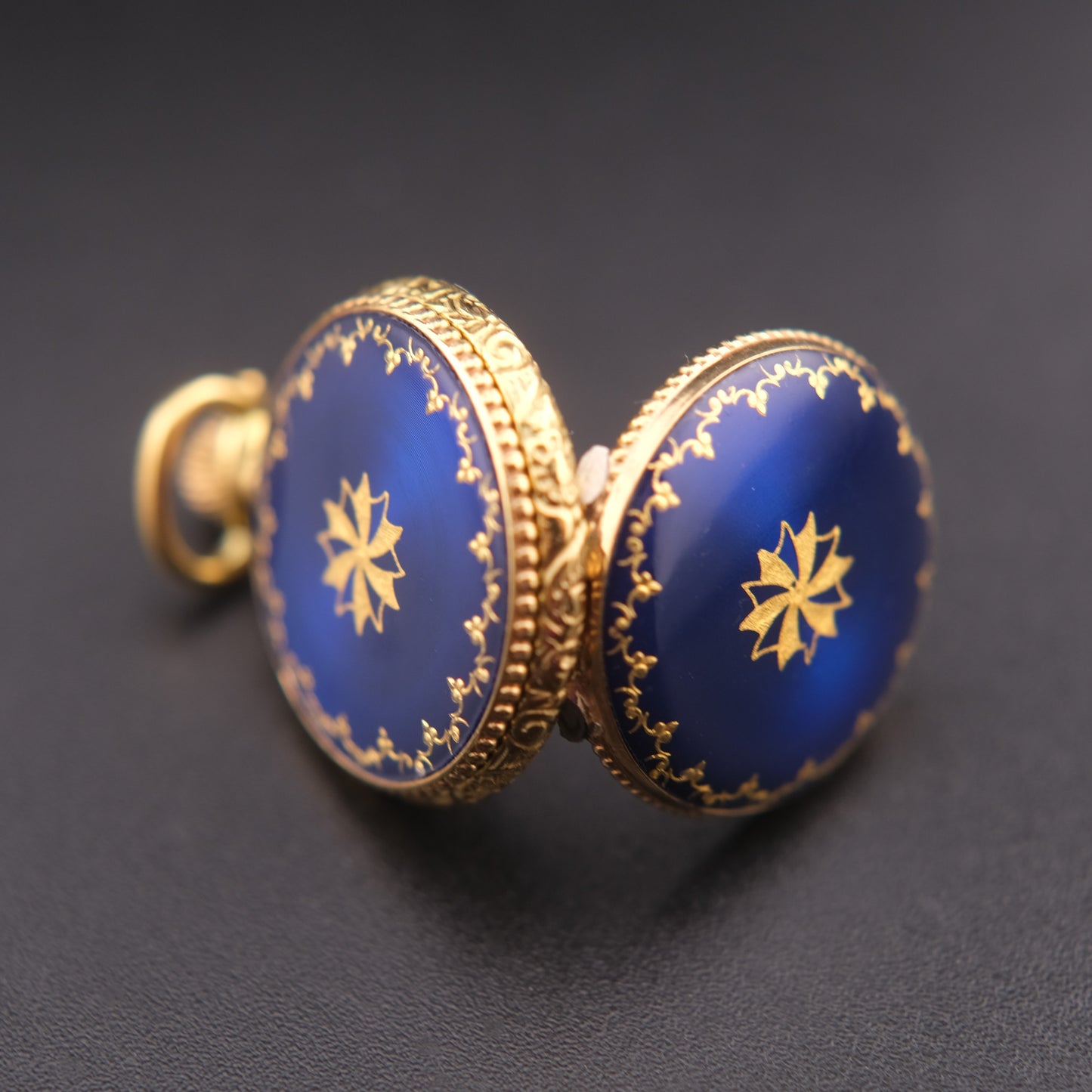❤️ Vintage Swiss Carina Blue Enamel Quartz Pendant Watch