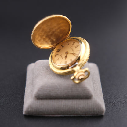 ❤️ Vintage Swiss Carina Blue Enamel Quartz Pendant Watch