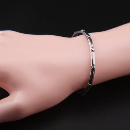 Vintage Philippe Audibert Paris Silver Tone Star Cuff Bracelet Minimalist French Designer Jewelry