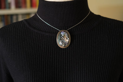 Vintage Mexican Sterling Silver & Abalone Inlay Bird Brooch/Pendant
