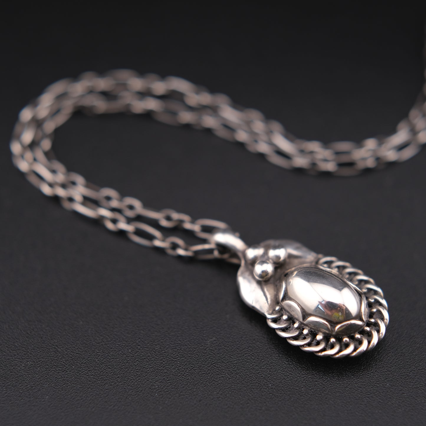 Vintage Georg Jensen 925 Sterling Silver Pendant Necklace – Denmark, 1992