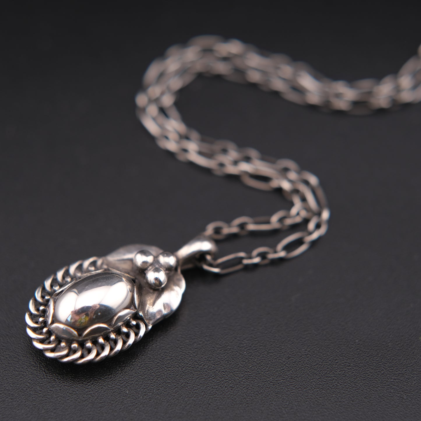 Vintage Georg Jensen 925 Sterling Silver Pendant Necklace – Denmark, 1992