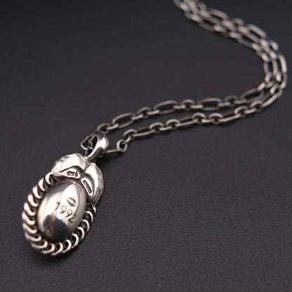 Vintage Georg Jensen 925 Sterling Silver Pendant Necklace – Denmark, 1992