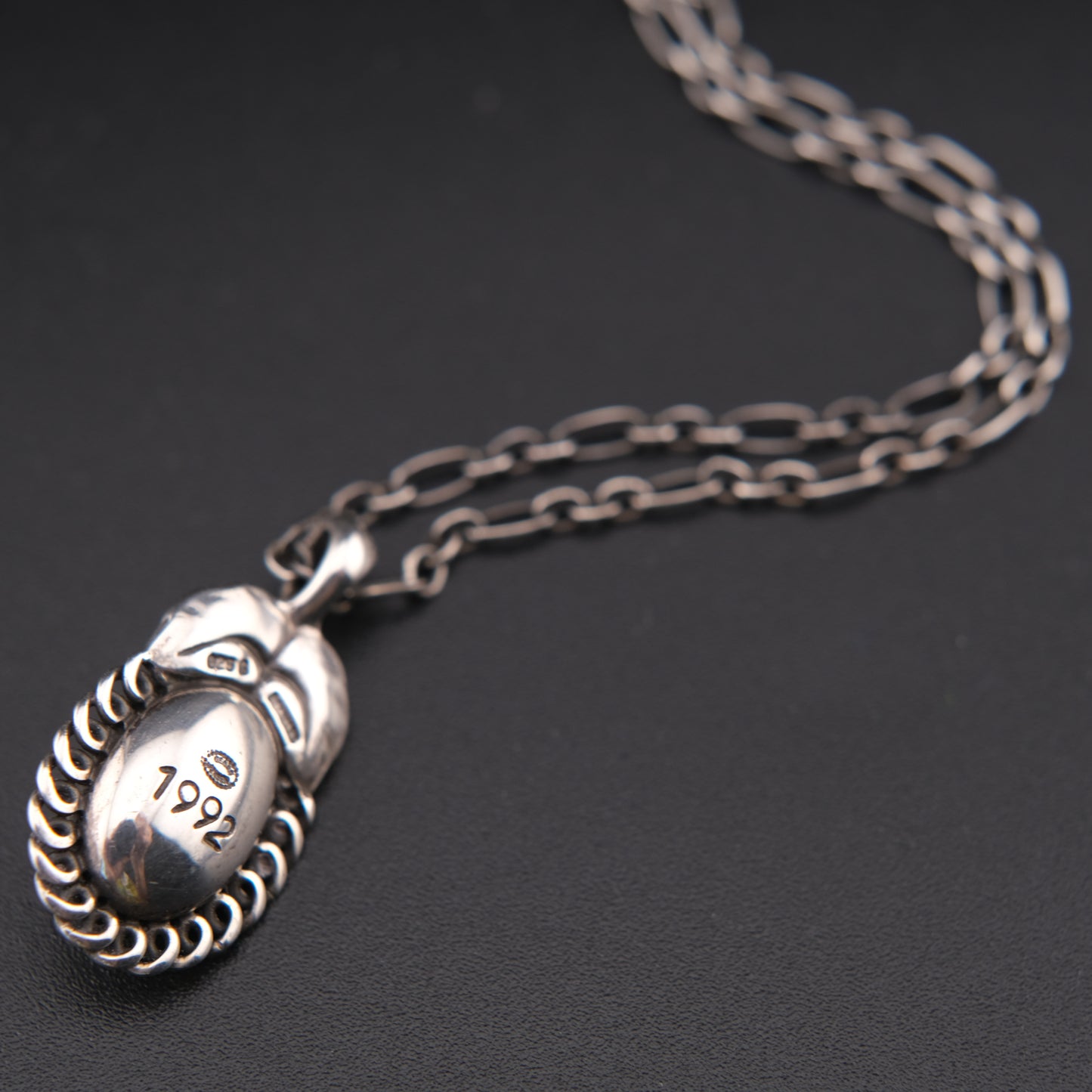 Vintage Georg Jensen 925 Sterling Silver Pendant Necklace – Denmark, 1992