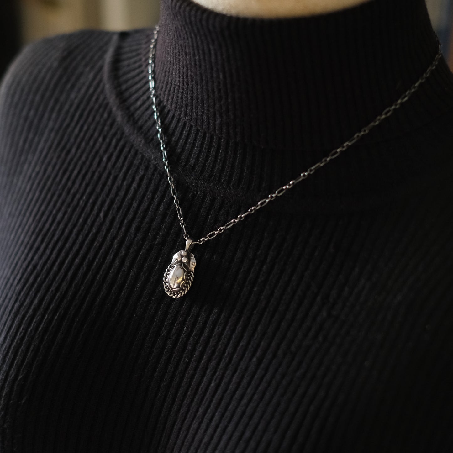 Vintage Georg Jensen 925 Sterling Silver Pendant Necklace – Denmark, 1992