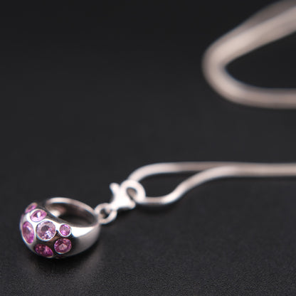 ❤️ Vintage AGATHA 925 Silver Pink Crystal Bubble Pendant Necklace