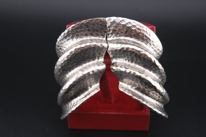 Vintage Clara 1982 Hammered Silver-Tone Clip-On Earrings