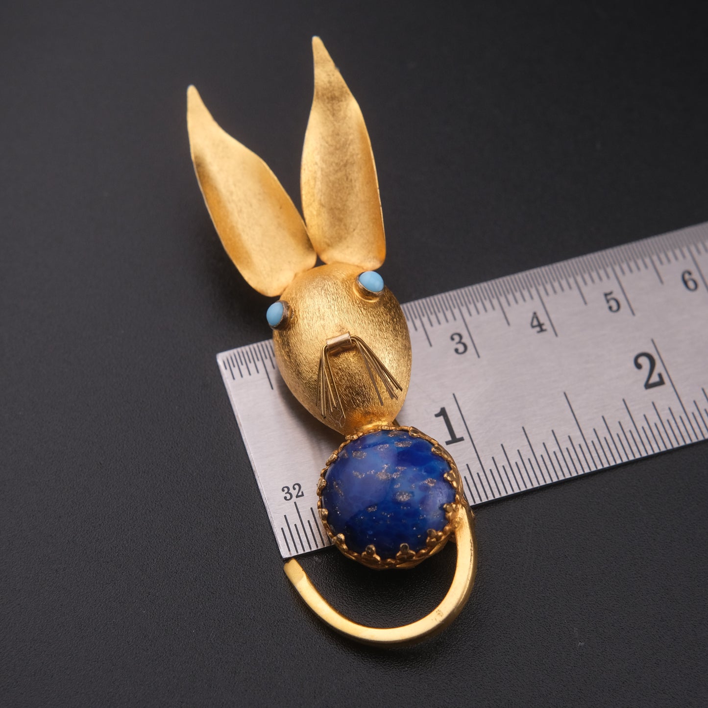 ❤️ Vintage Bijoux Cascio Bunny Rabbit Brooch Made in Italy Gold Tone Easter Pin