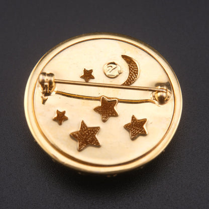 ❤️ Vintage Swarovski Celestial Galaxy Brooch Blue Enamel Crystal Stars