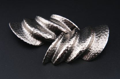 Vintage Clara 1982 Hammered Silver-Tone Clip-On Earrings