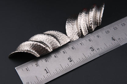 Vintage Clara 1982 Hammered Silver-Tone Clip-On Earrings