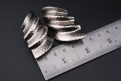 Vintage Clara 1982 Hammered Silver-Tone Clip-On Earrings