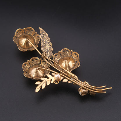 Alcozer & J Handmade Semiprecious Stone Floral Bouquet Brooch – Made in Italy
