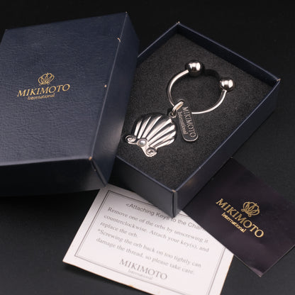 ❤️ Vintage Mikimoto International Pearl Shell Keychain – Original Box