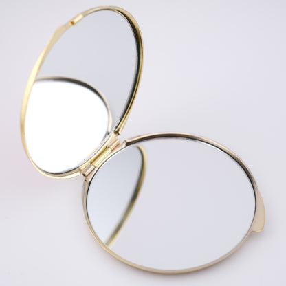 Vintage Lanvin Parfums Red Enamel Compact Mirror – Gold Tone, 1980s