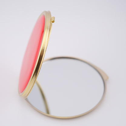 Vintage Lanvin Parfums Red Enamel Compact Mirror – Gold Tone, 1980s