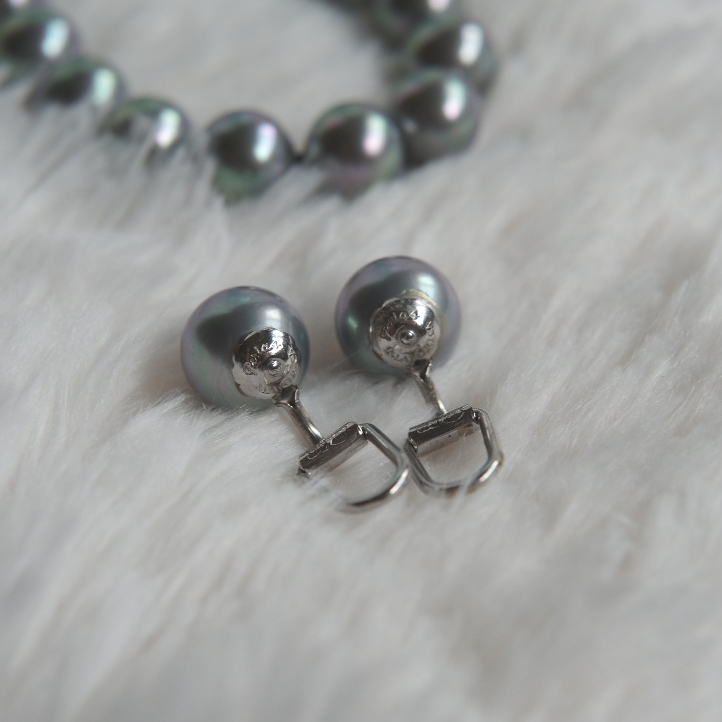 ❤️Majorica Grey Pearl Necklace & Earrings Set – SV Clasp