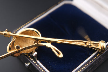 Vintage Henkel & Grossé Equestrian Jockey Cap & Horse Whip Brooch