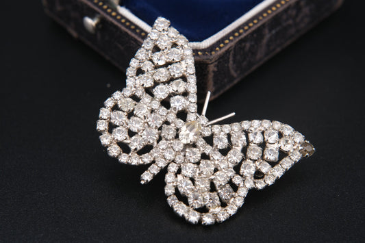 Vintage Monty Don Rhinestone Butterfly Brooch