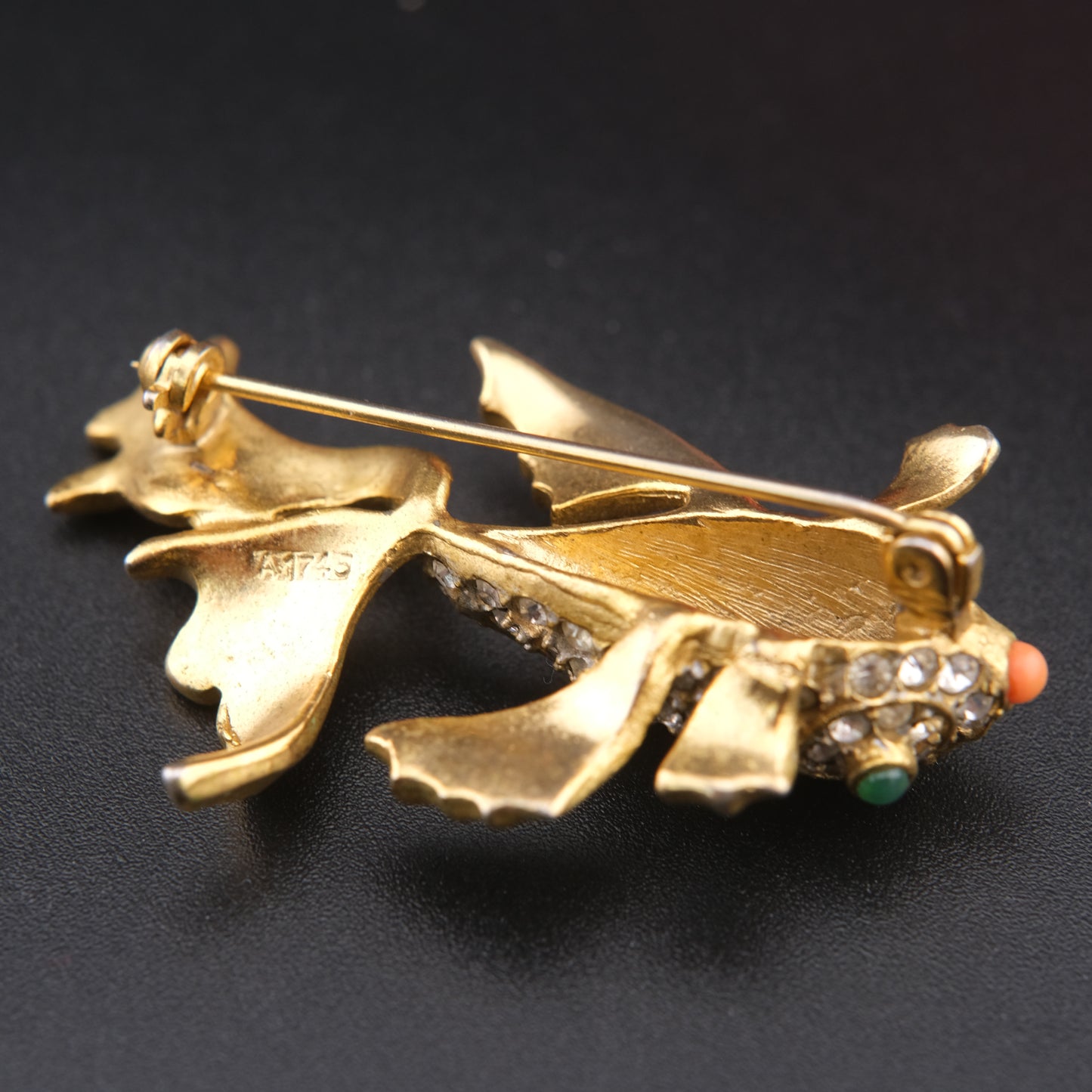 ❤️ Vintage Sphinx Gold-Tone Crystal Fish Brooch | Pavé Rhinestone | Excellent Condition ❤️