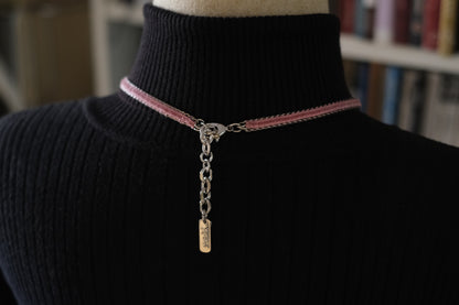Rada Pink Velvet & Crystal Jewelry Set – Necklace and Bracelet