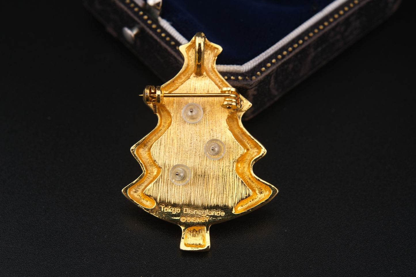 Vintage Tokyo Disneyland Christmas Tree Brooch with Mickey, Minnie & Snowman Earrings – Convertible Pendant – Rare Collectible Set
