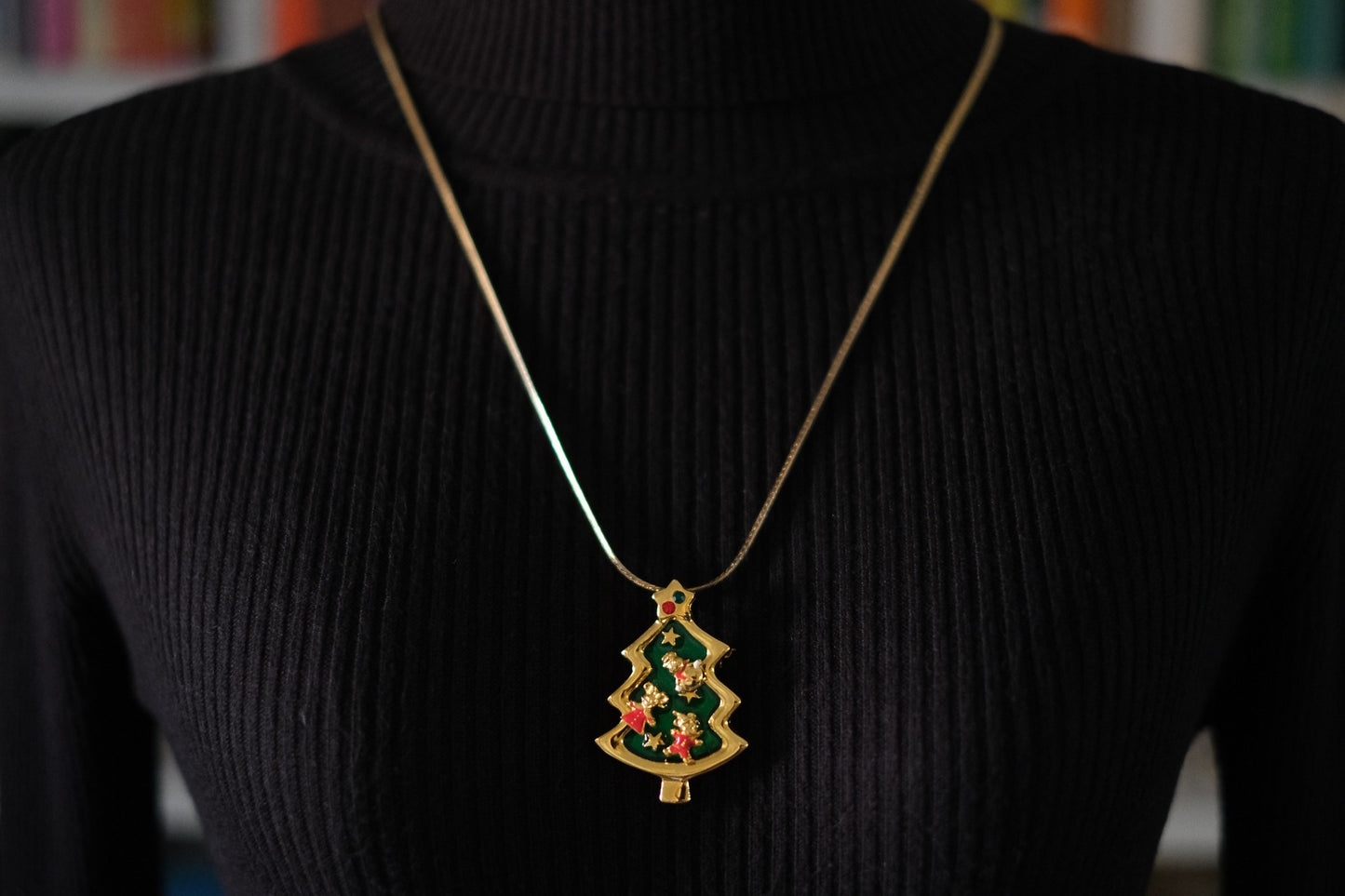 Vintage Tokyo Disneyland Christmas Tree Brooch with Mickey, Minnie & Snowman Earrings – Convertible Pendant – Rare Collectible Set