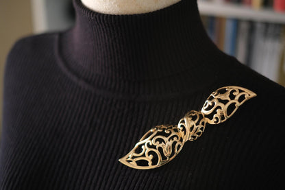Pierre Lang Oversized Gold Plated Bow Brooch