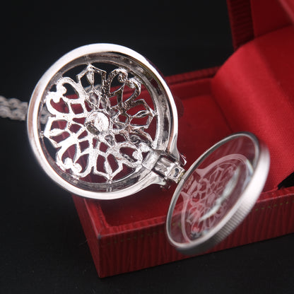 Vintage Mikimoto Loupe Pendant Necklace with Pearl Accent, Silver-Tone, 24" Chain