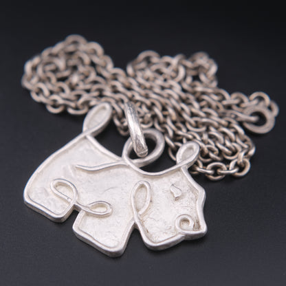 ❤️ Agatha Silver-Tone Dog Pendant Necklace – Textured Sculptural Design