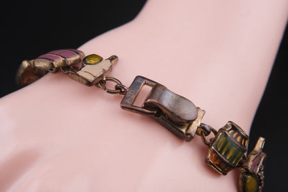 Vintage Wine Charm Bracelet – Enamel Coated with Magnetic Clasp
