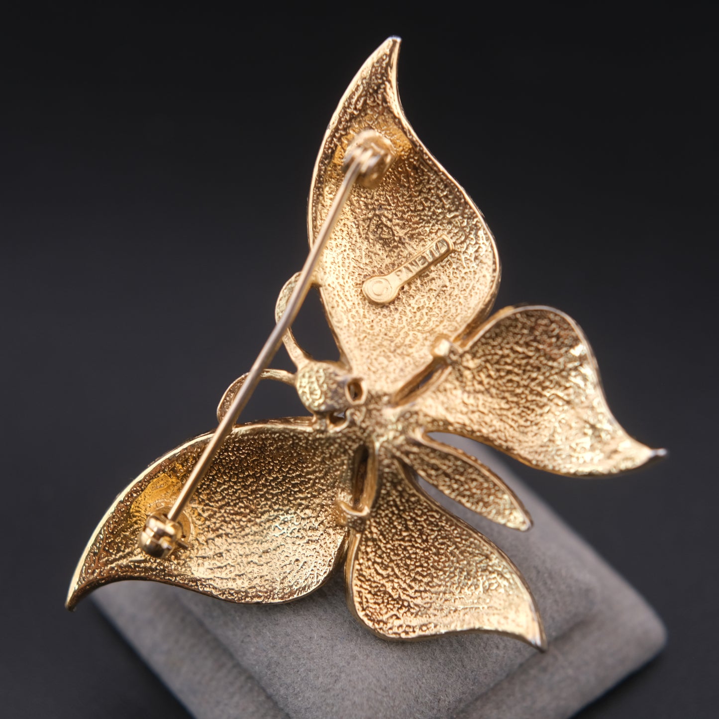 ❤️ Vintage Panetta Butterfly Brooch – Gold Tone with Yellow & Black Enamel