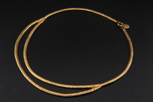 Vintage Nina Ricci Double-Strand Gold-Tone Choker Necklace