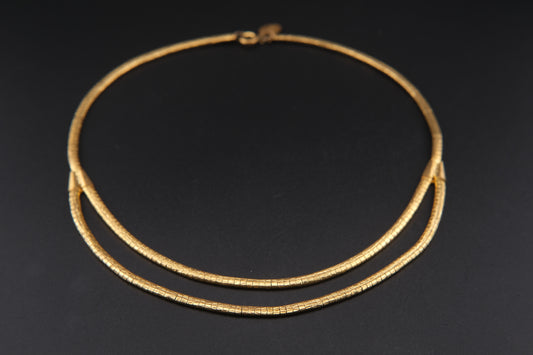 Vintage Nina Ricci Double-Strand Gold-Tone Choker Necklace