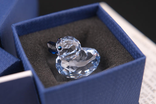 Swarovski Crystal Duck Figurine – Light Blue with Original Box