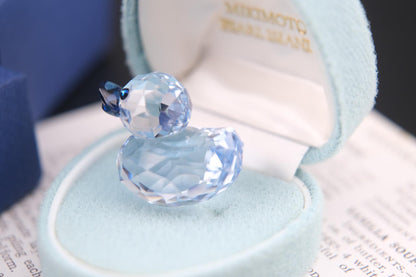 Swarovski Crystal Duck Figurine – Light Blue with Original Box