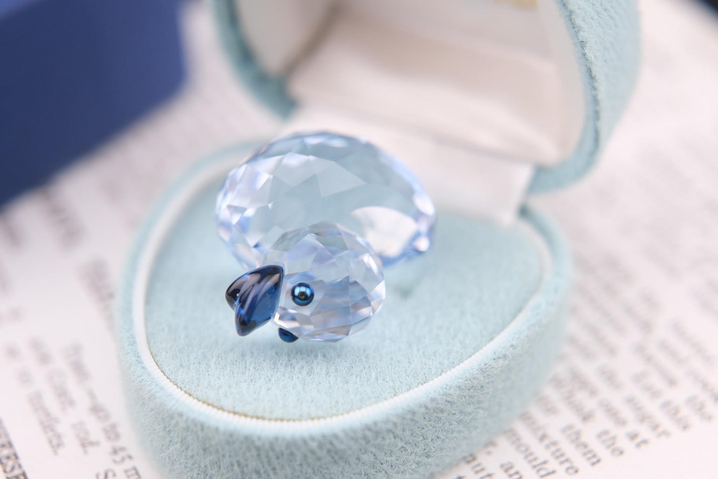 Swarovski Crystal Duck Figurine – Light Blue with Original Box